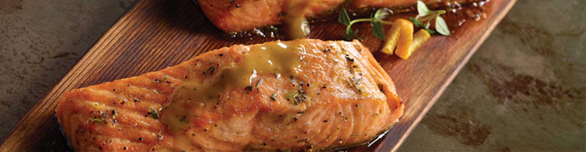 Cedar Planked Salmon with Honey Glaze